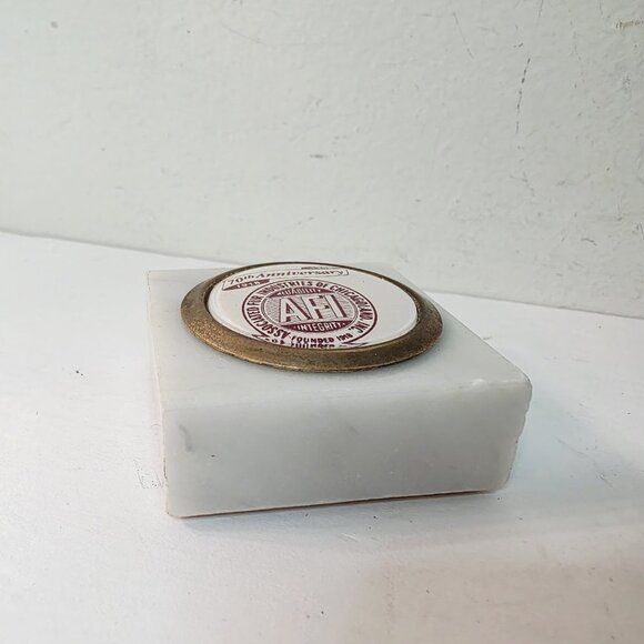 Vtg Square Commemorative Marble 70th Anniversary AFI Chicagoland Paperweight - Picture 2 of 4
